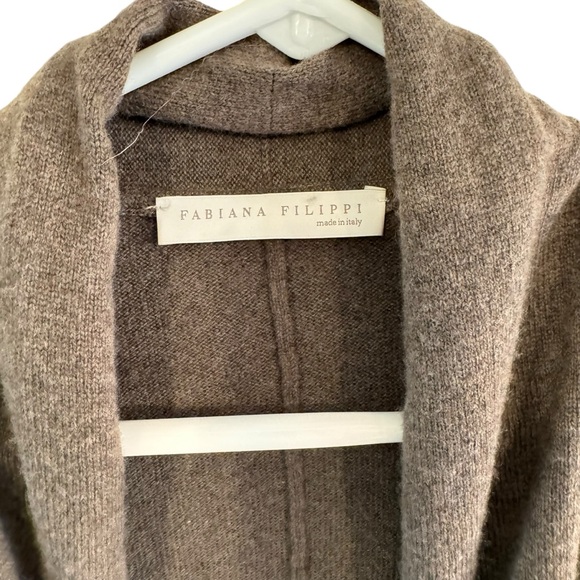 Fabiana Filipi Womens Grey Long Sleeve Wool & Leather Coat Size S - Picture 3 of 12